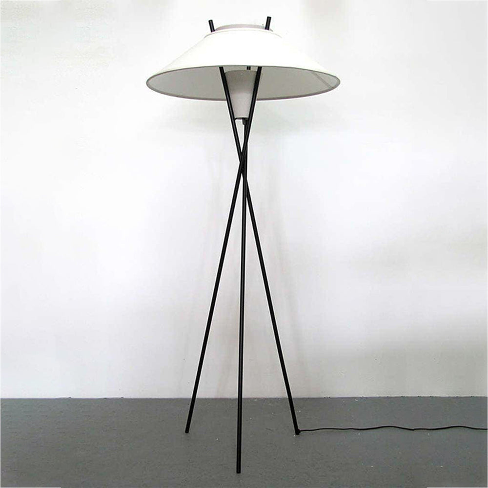 Carins Modern Tripod Metal/Fabric Floor Lamp, White