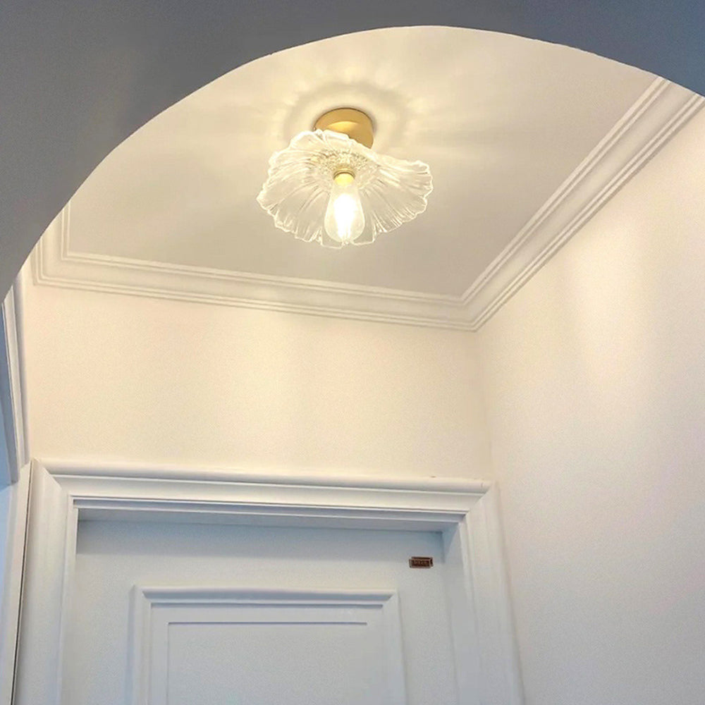 Carins Semi-Flush Mount Ceiling Light 3 Color Temperature Switchable, Brass, 2 Color