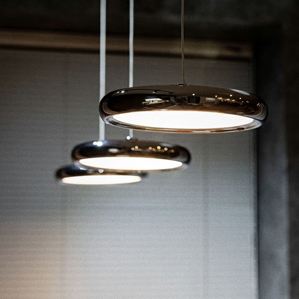 Welsh Minimalist Circular Metal Pendant Light,Silver/Gold/Rose Gold