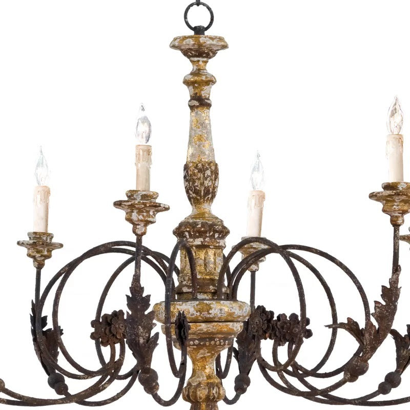 Silva Large Retro Creative Chandelier Wood Metal Living Room