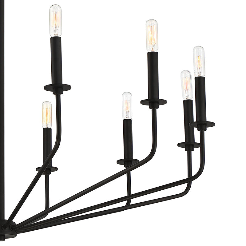 Alessio Modern Industrial LED Chandelier Black Metal  Living Room