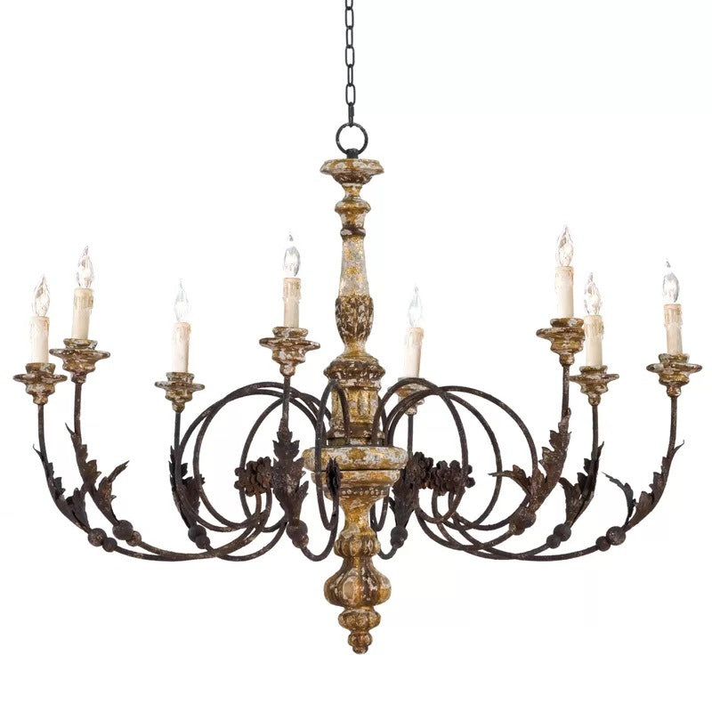 Silva Large Retro Creative Chandelier Wood Metal Living Room