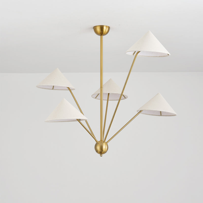 Alessio Retro Simple LED Chandelier Metal Brass 5 Light Living Room/Kitchen