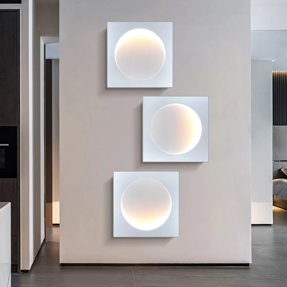 Elif Modern Design LED Moon Metal Wall Lamp, White