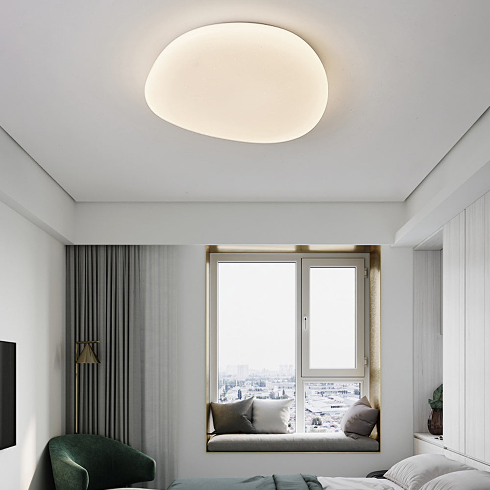 Quinn Modern Pebbles Shape Flush Mount Ceiling Light White Bedroom