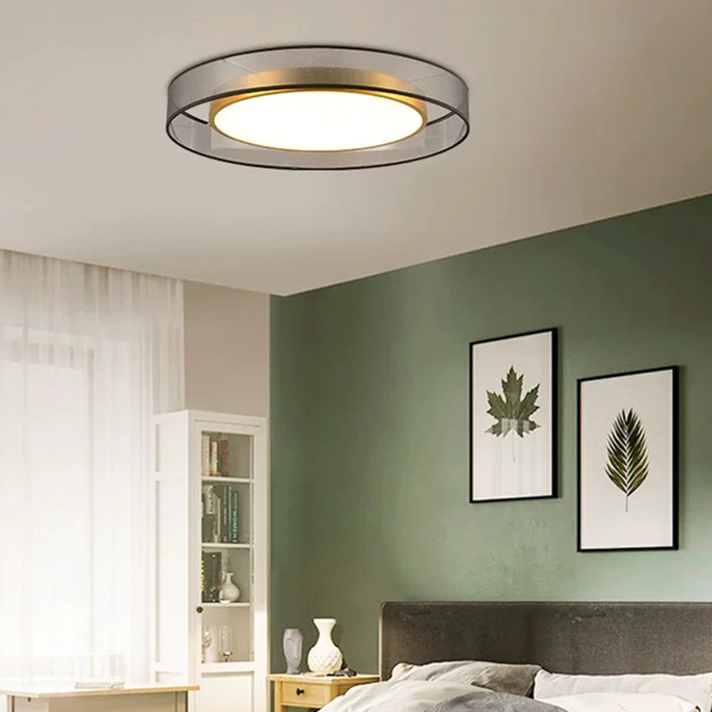Quinn Nordic Modern Round LED Flush Mount Ceiling Light, Gold