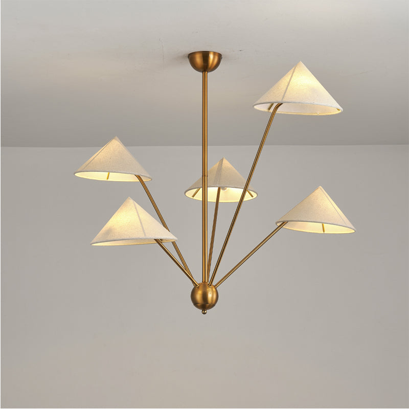 Alessio Retro Simple LED Chandelier Metal Brass 5 Light Living Room/Kitchen