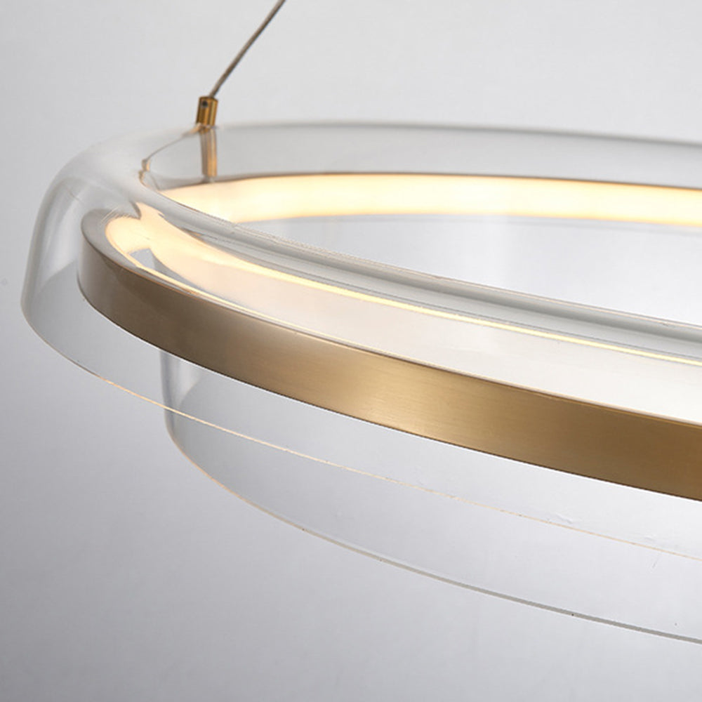 Arisha Minimalist Annular Metal Pendant Light,Gold