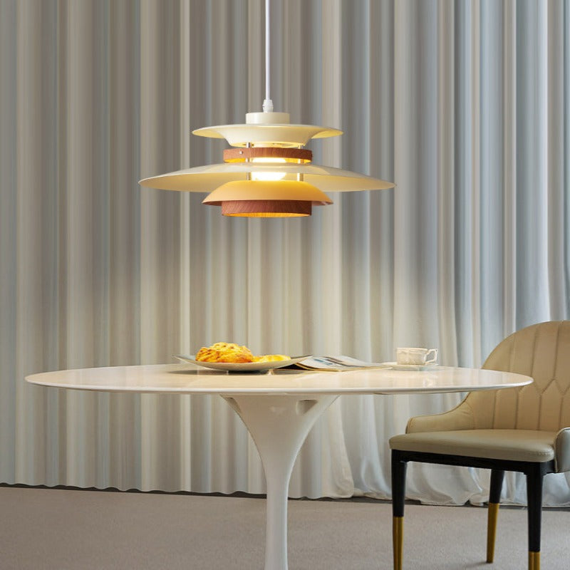 Morandi Modern LED Pendant Light Black/White/Wood Metal Dining Room