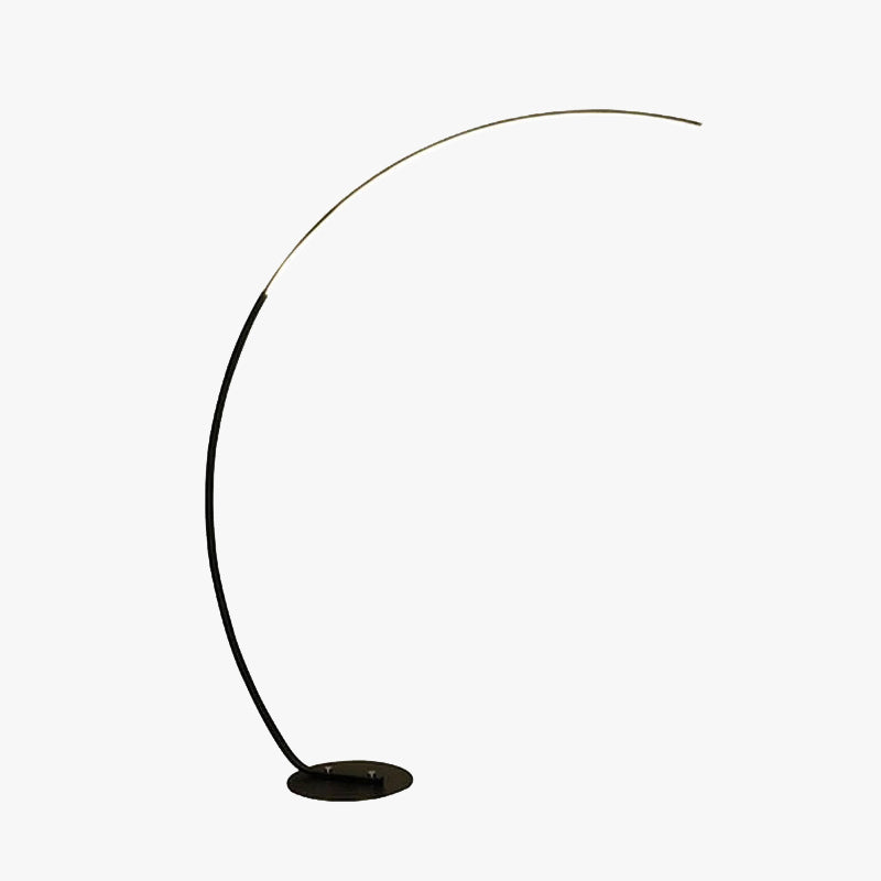 Edge Modern Arc LED Floor Lamp, Black/White, Metal/Silicon