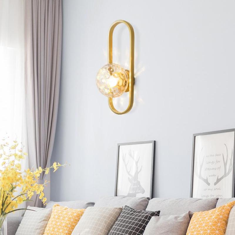 Valentina Modern Globe Bedside Wall Lamp Mount for Bedroom & Reading Room, Gold/Black