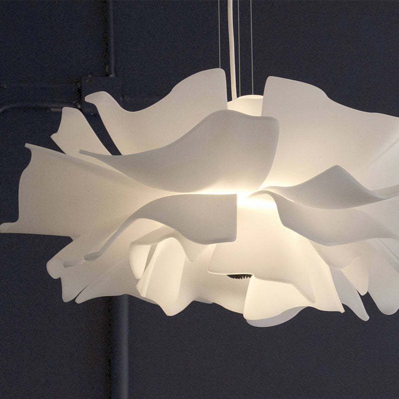 Bella Elegant Flower Pendant Light White Metal/Acrylic Living Room