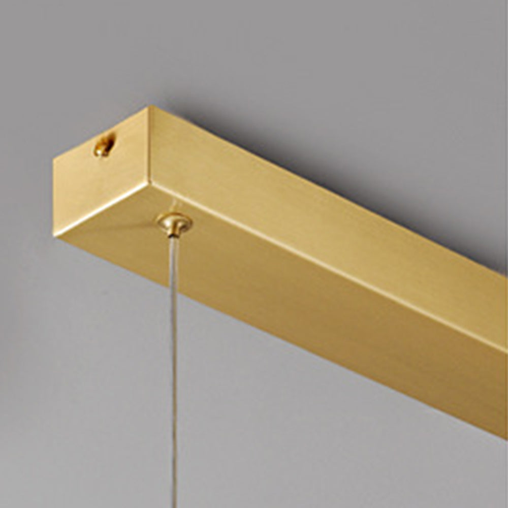 Evette Modern Minimalist Rectangular Metal And Glass Pendant Light,Gold