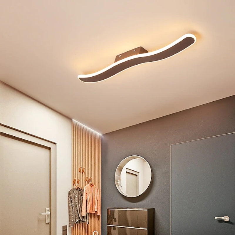 Modern Simple Gold Wavy LED Flush Mount Ceiling Light