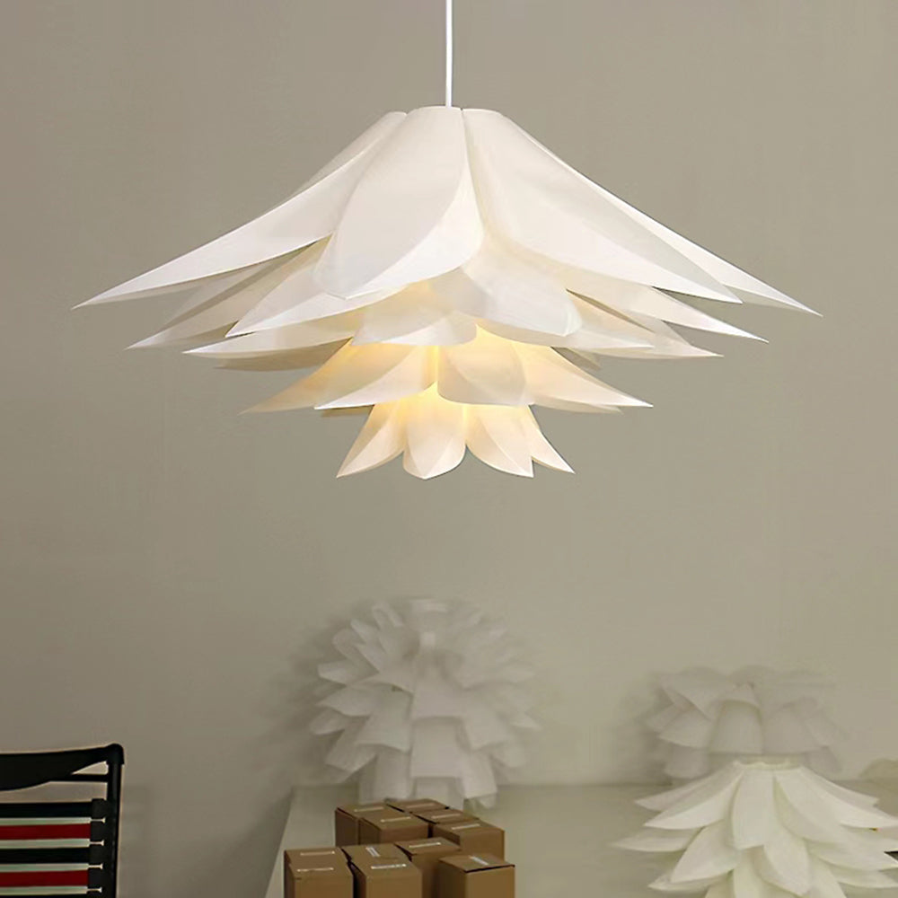 Bella Nordic Minimalist Lotus Pendant Light, Metal/PVC, White