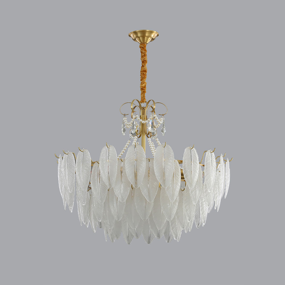 Kirsten Chandelier Pearl Color Temperature Switchable, Brass & Glass, Dia 50/60/80cm