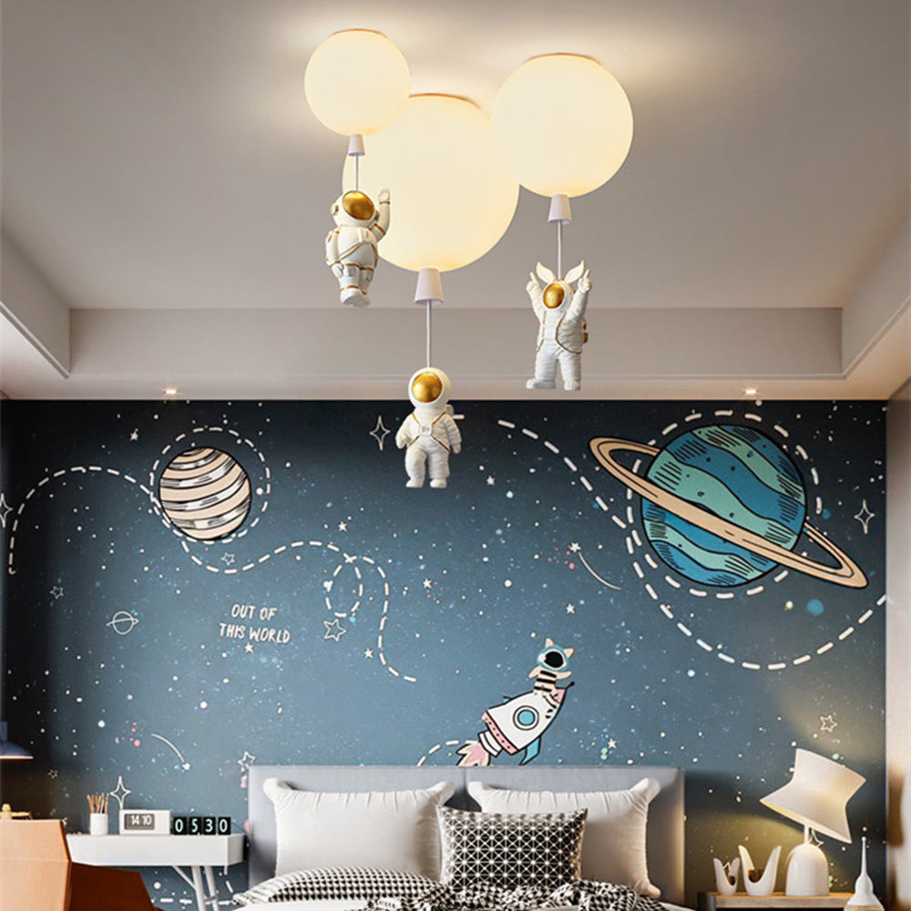 Fateh Astronaut Balloon Flush Mount Ceiling Light 8 Color Bedroom