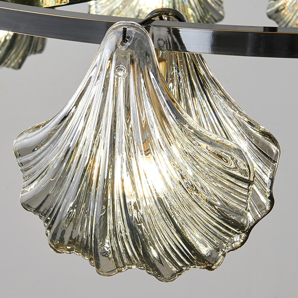 Kirsten Modern Annular Metal And Glass Pendant Light, Black/Gold