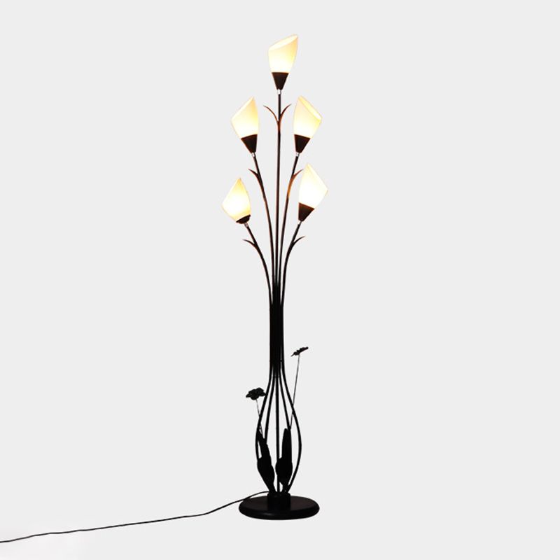 Bella Flower Branching Black Floor Lamp, Living room