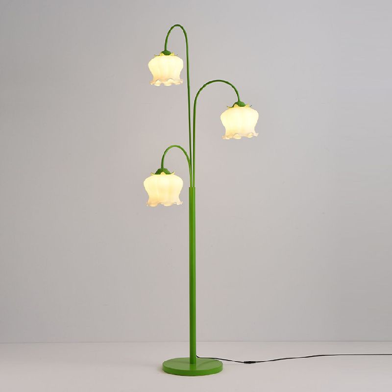 Glass flower floor sales lamp