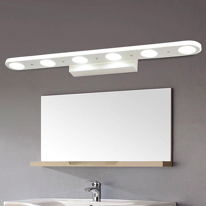 Leigh Modern Oval  Metal/Acrylic Bedroom Wall Lamp, White