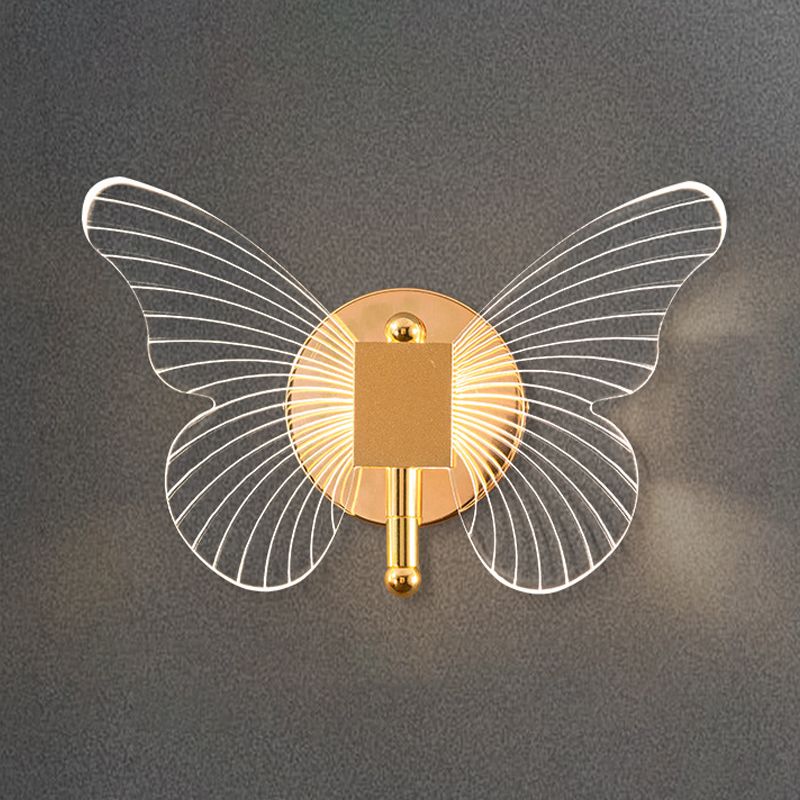 Kady Cute Butterfly Metal Wall Lamp, Gold
