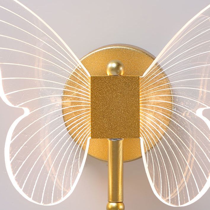 Kady Cute Butterfly Metal Wall Lamp, Gold
