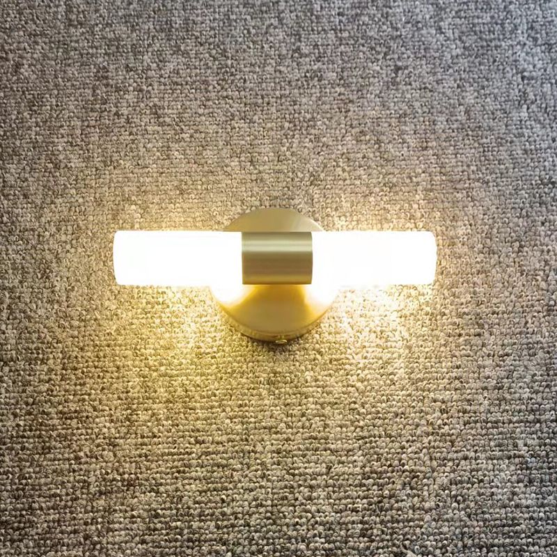 Leigh Modern Cylindrical Metal Led Wall Lamp, Gold