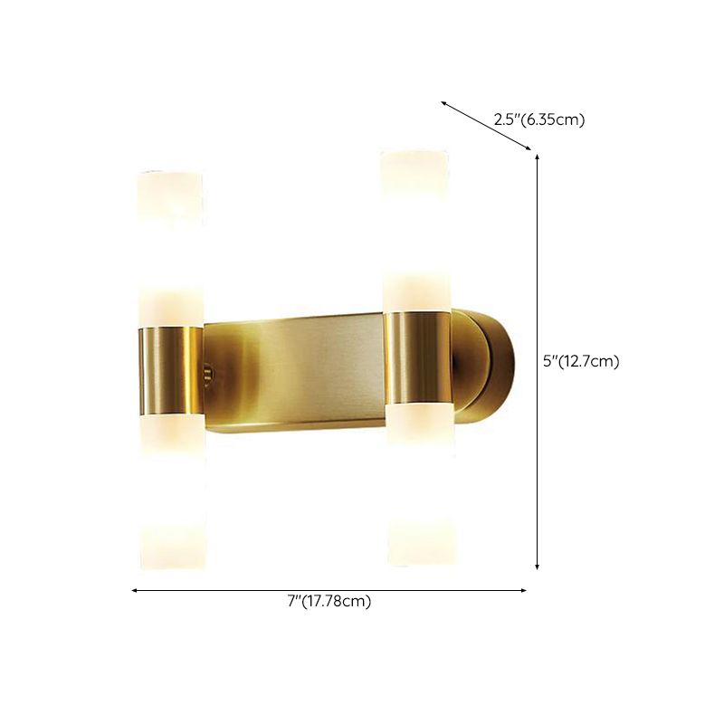 Leigh Modern Cylindrical Metal Led Wall Lamp, Gold
