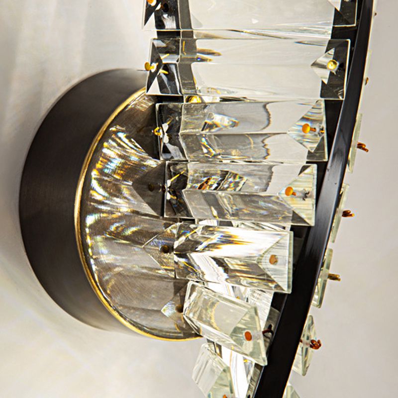 Kristy Vanity DNA Metal/Crystal Wall Lamp, Black/Gold