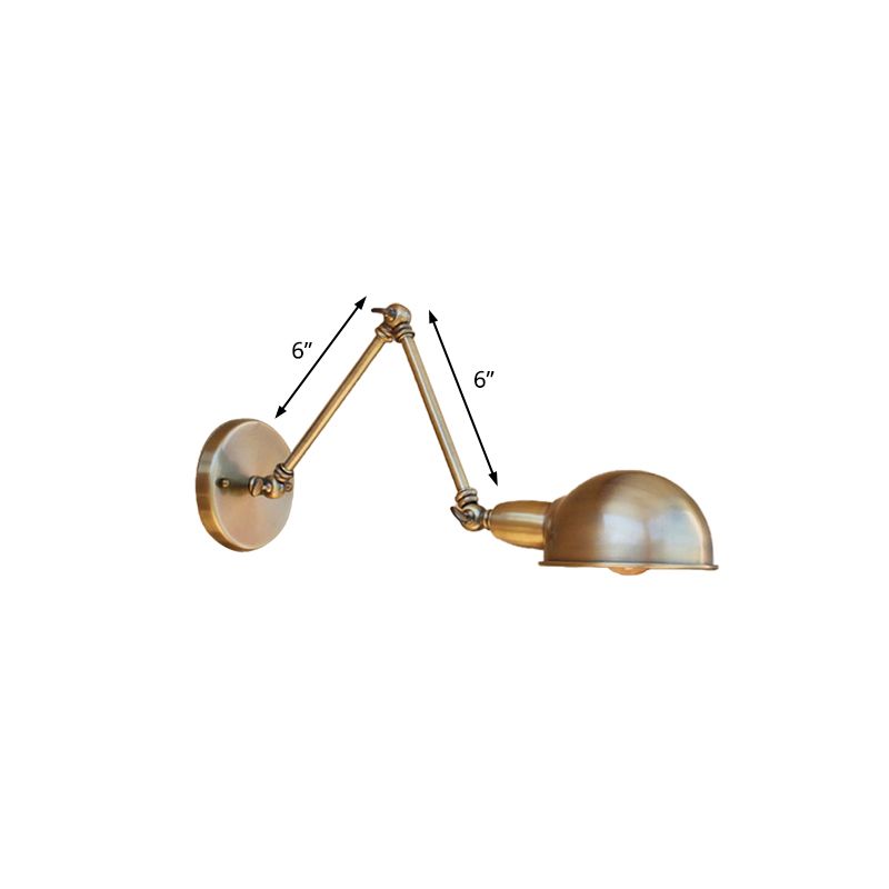 Brady Hemispheric Adjustable Wall Lamp, Brass/Antique Brass/Chrome, Bedroom