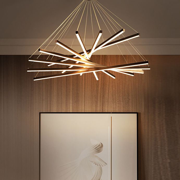 Edge Minimalist Linear Metal Pendant Light Living Room