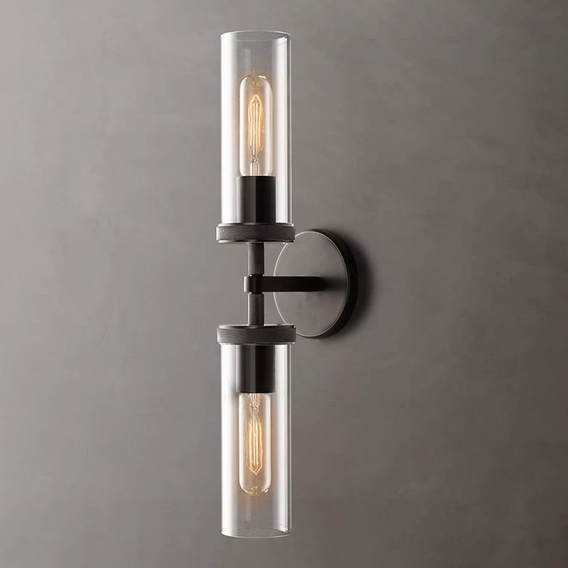 Leigh Cylinder Double-head Vanity Wall Lamp, 2 Color, 20.5"/30.5"