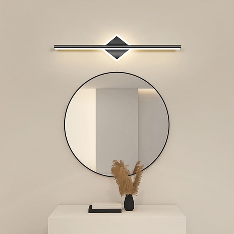 Leigh LED Linear Mirror Front Vanity Wall Lamp, Black/Gold