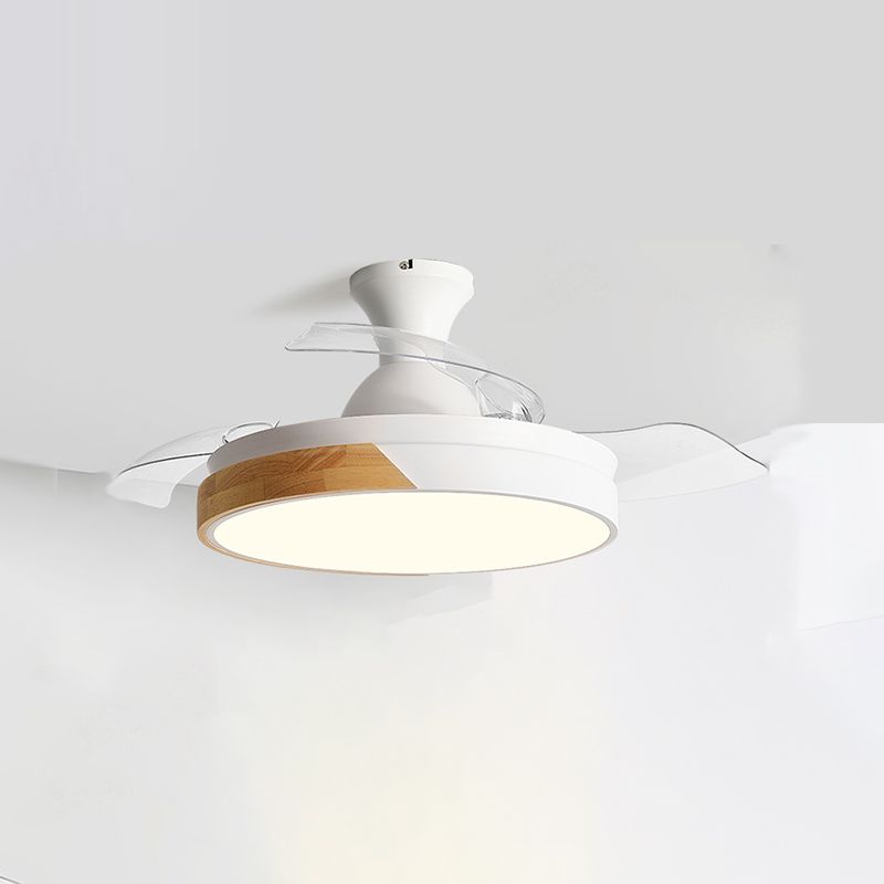 Morandi Invisible Blades Ceiling Fan With Light, 5 Color, L 35.4"/39.3"