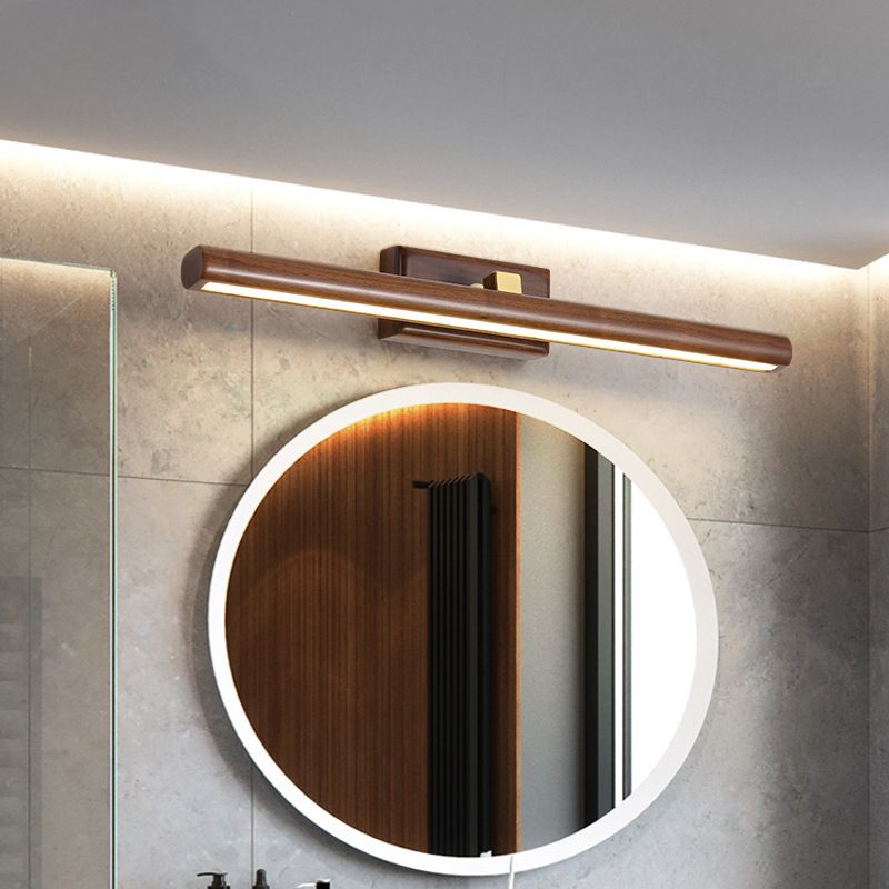 Ozawa Vanity Rotatable Mirror Front Vanity Wall Lamp, Wood