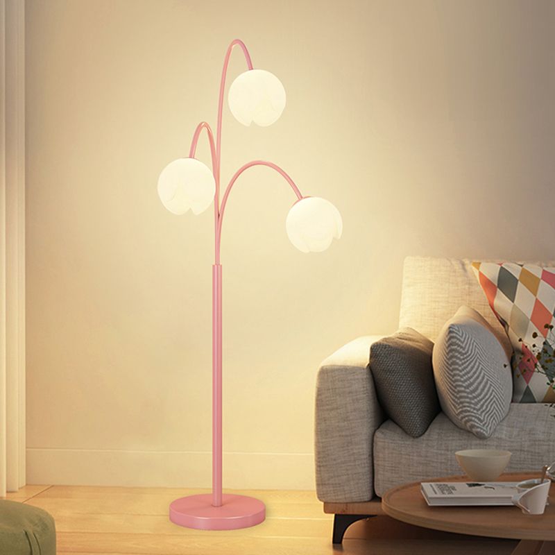 Lily Nordic 3 Lights Flower Metal Glass Floor Lamp