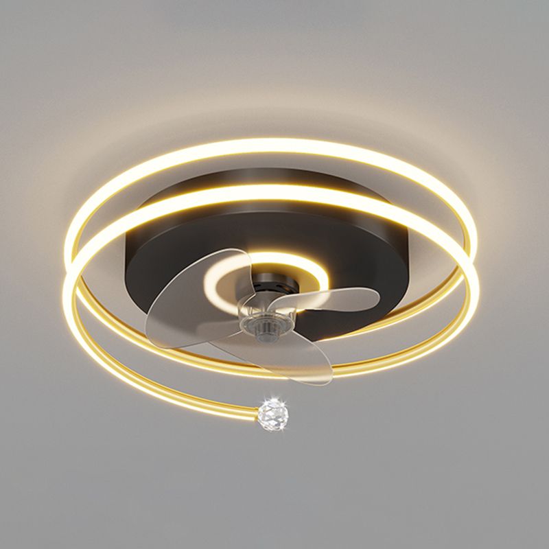 Quinn 3-Rings Ceiling Fan with Light, 3 Style, 21"
