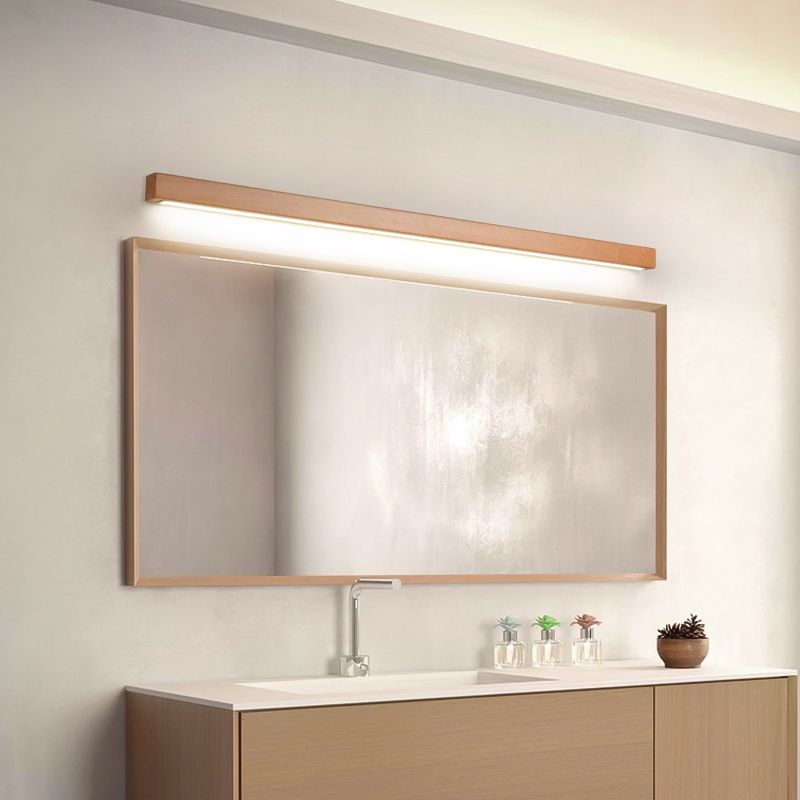Ozawa Linear Mirror Wooden Front Vanity Wall Lamp Bedroom Bathroom