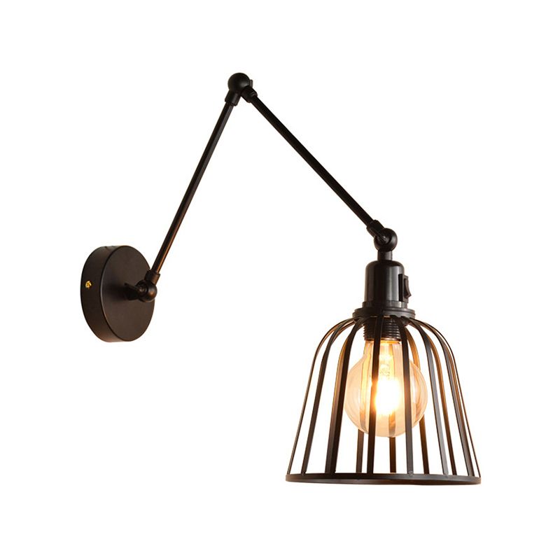 Alessio Metallic Adjustable Wall Lamp, Metal & Wood