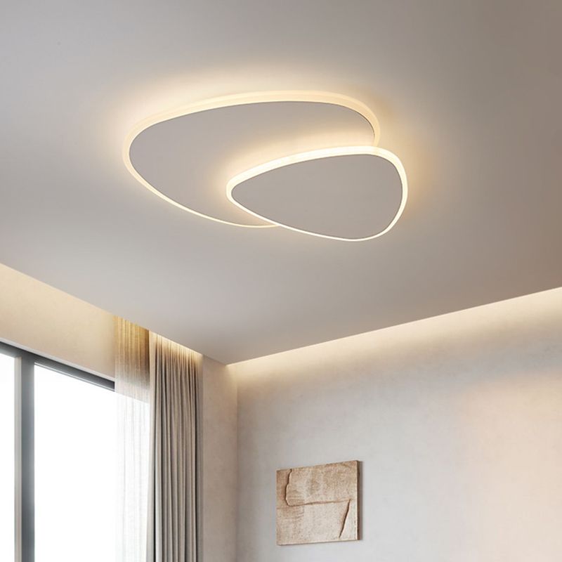 Quinn Designer Geometric Metal/Acrylic Flush Mount Ceiling Light White