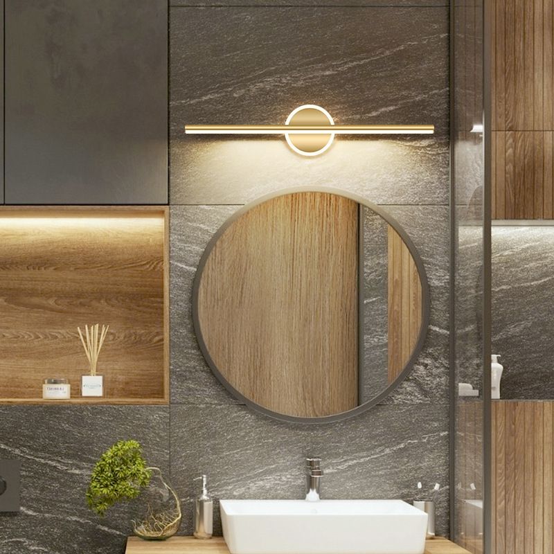 Leigh LED Linear Mirror Front Vanity Wall Lamp Black/Gold