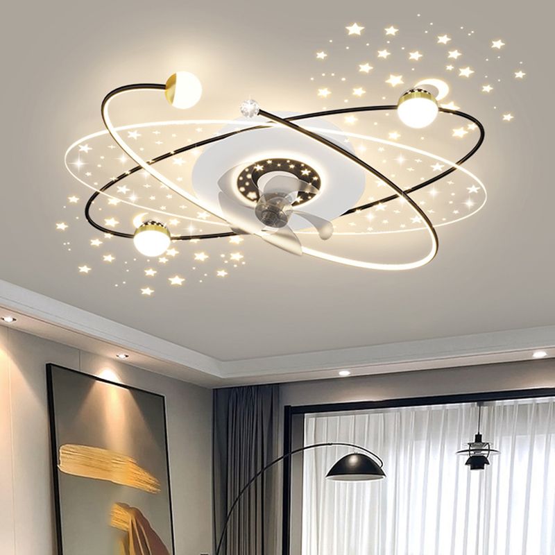 Madina Starry Ceiling Fan with Light, 3 Color, L 43"