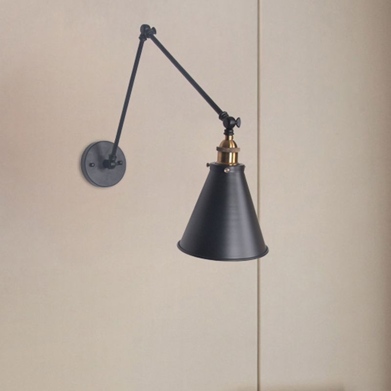 Brady Wall Lamp Minimalist, Tapered Adjustable Metal, 2-Color, Living Room