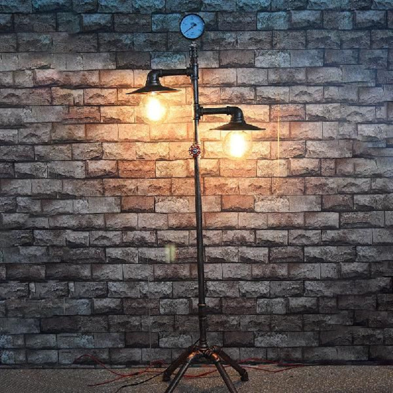 Alessio Antique Piped Floor Lamp, Bronze, 60"