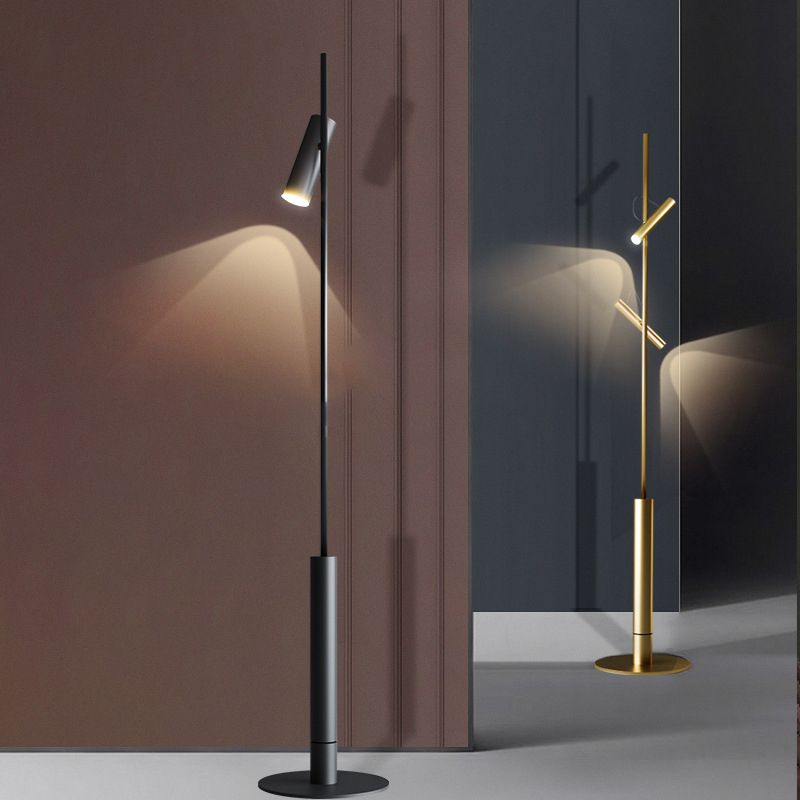 Freja Modern Linear double head Metal Silica Gel Floor Lamp