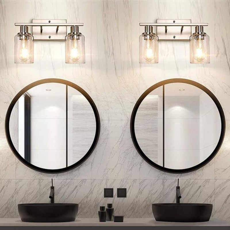 Alessio Modern Mirror Front Vanity Wall Lamp Metal Glass