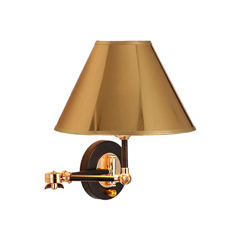 Carins Cone Shaped Adjustable Wall Lamp, Gold, Bedroom