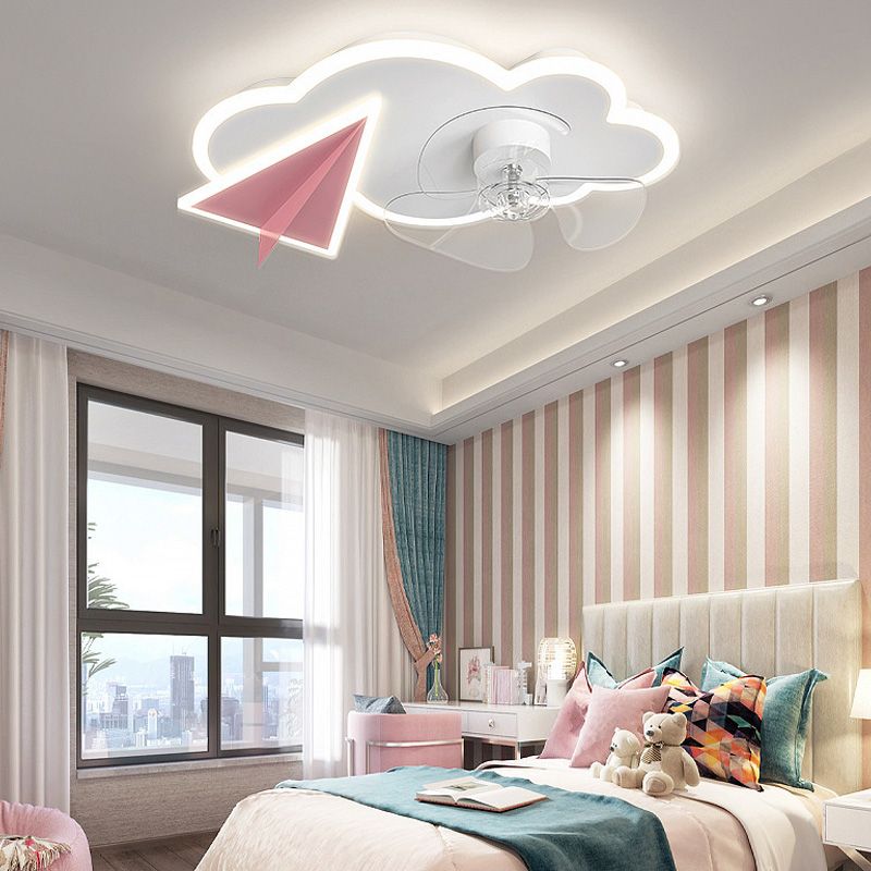 Minori Cloud & Plane Ceiling Fan With Light, 2 Colors, L 20.8''/22.8"