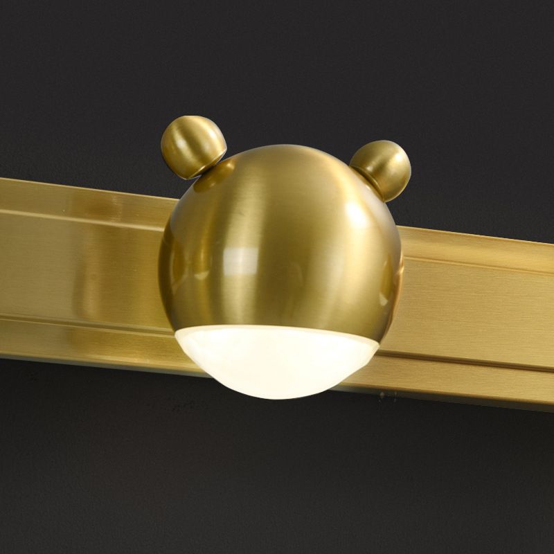 Leigh Modern Animal Globe Metal Vanity Wall Light, Gold, Bedroom